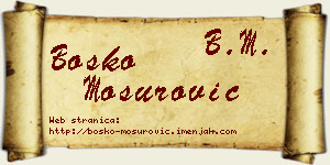 Boško Mosurović vizit kartica